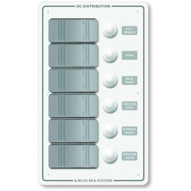Blue Sea Systems Blue Sea 8273 Water Resistant Panel - 6 Position - White - Vertical