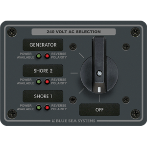 Blue Sea Systems Blue Sea 8361 AC Rotary Switch Panel 65 Ampere 3 Positions + OFF, 3 Pole