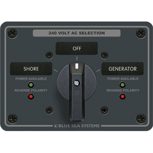 Blue Sea Systems Blue Sea 8363 AC Rotary Switch Panel 65 Ampere 2 Positions + OFF, 3 Pole