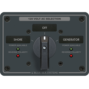 Blue Sea Systems Blue Sea 8365 AC Rotary Switch Panel 65 Ampere 2 Positions + OFF, 2 Pole