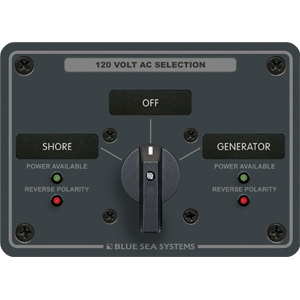Blue Sea Systems Blue Sea 8367 AC Rotary Switch Panel 30 Ampere 2 Positions + OFF, 2 Pole