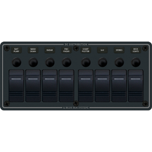 Blue Sea Systems Blue Sea 8371 Water Resistant Panel - 8 Position - Black - Horizontal Mount