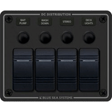 Blue Sea Systems Blue Sea 8372 Water Resistant 4 Position - Black - Horizontal Mount Panel