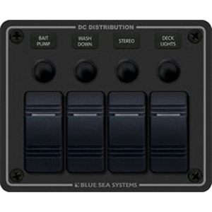 Blue Sea Systems Blue Sea 8372 Water Resistant 4 Position - Black - Horizontal Mount Panel