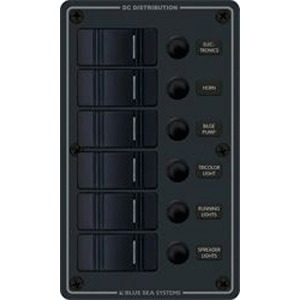 Blue Sea Systems Blue Sea 8373 Water Resistant 6 Position - Black - Vertical Mount Panel