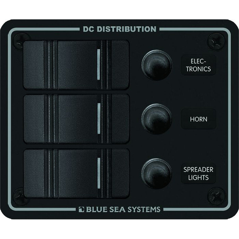 Blue Sea Systems Blue Sea 8374 Water Resistant 3 Position - Black - Vertical Mount Panel