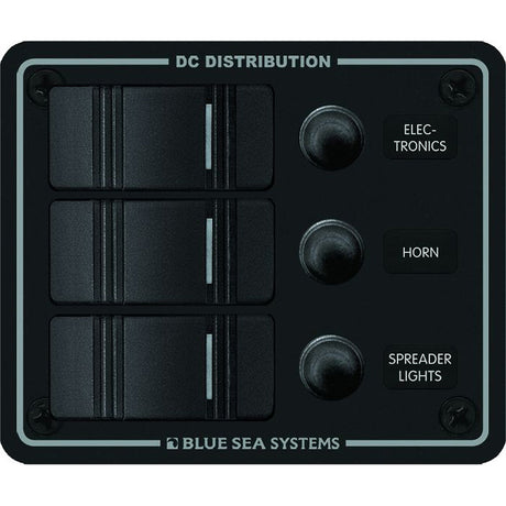 Blue Sea Systems Blue Sea 8374 Water Resistant 3 Position - Black - Vertical Mount Panel