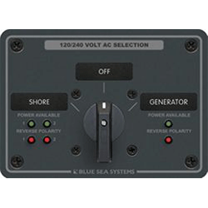 Blue Sea Systems Blue Sea 8386 AC Rotary Switch Panel 30 Ampere 2 Positon + OFF, 4 Pole