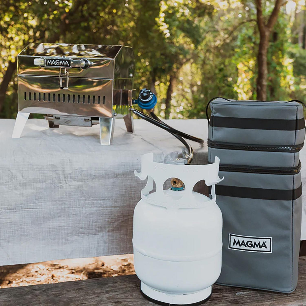 Magma FP10200 Beach Fire 5lb, 1.2-Gals Refillable Propane Tank Kit, 9" L x 9" W x 18" H - image 1