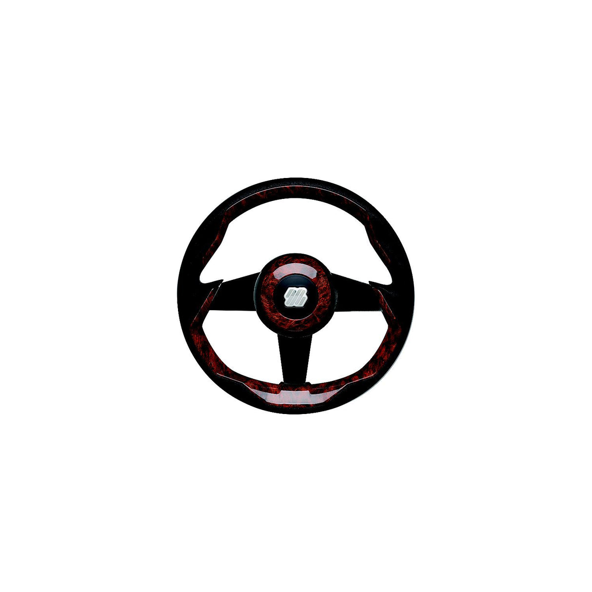 Uflex GRIMANIBRB Grimani Steering Wheel, Burlwood w/Black Spokes - GRIMANI BR/B