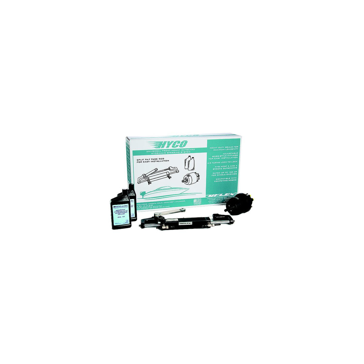 Uflex HYCO 1.1 Front Mount OB System up to 175HP - Includes UP20 FM Helm, 2qts of Oil, UC95-OBF Cylinder [HYCO 1.1] - official Uflex product image 2
