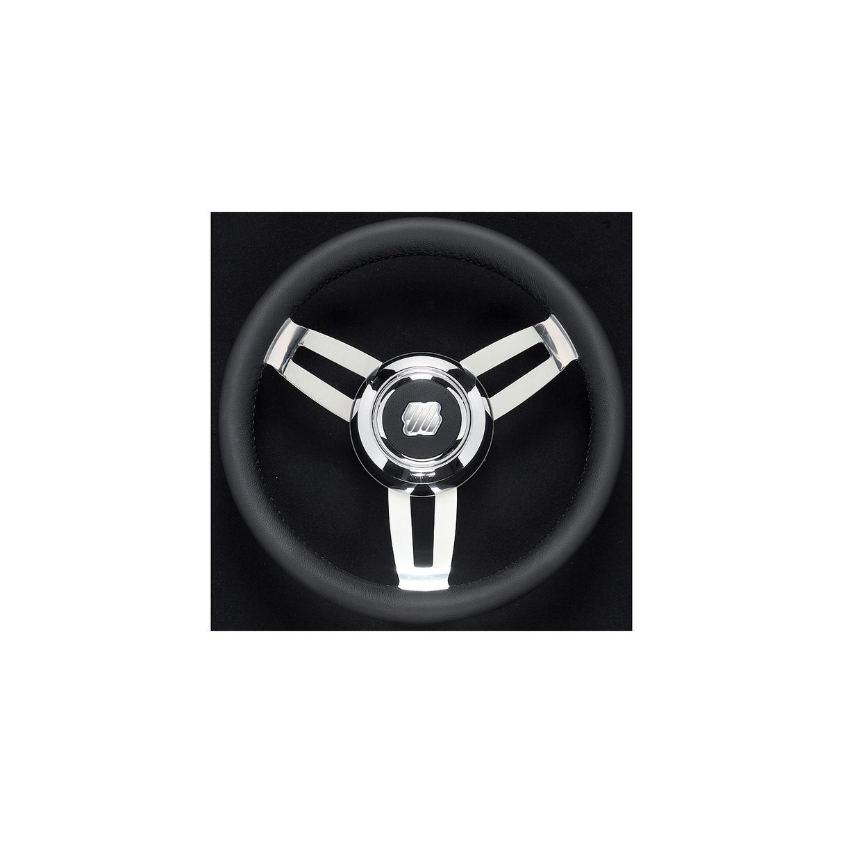 Uflex Morosini 13.8" Steering Wheel - Black Polyurethane w/Stainless Steel Spokes Chrome Hub [MOROSINI U/CH/B] - official Uflex product image 2