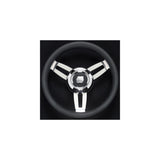 Uflex Morosini 13.8" Steering Wheel - Black Polyurethane w/Stainless Steel Spokes Chrome Hub [MOROSINI U/CH/B] - official Uflex product image 2