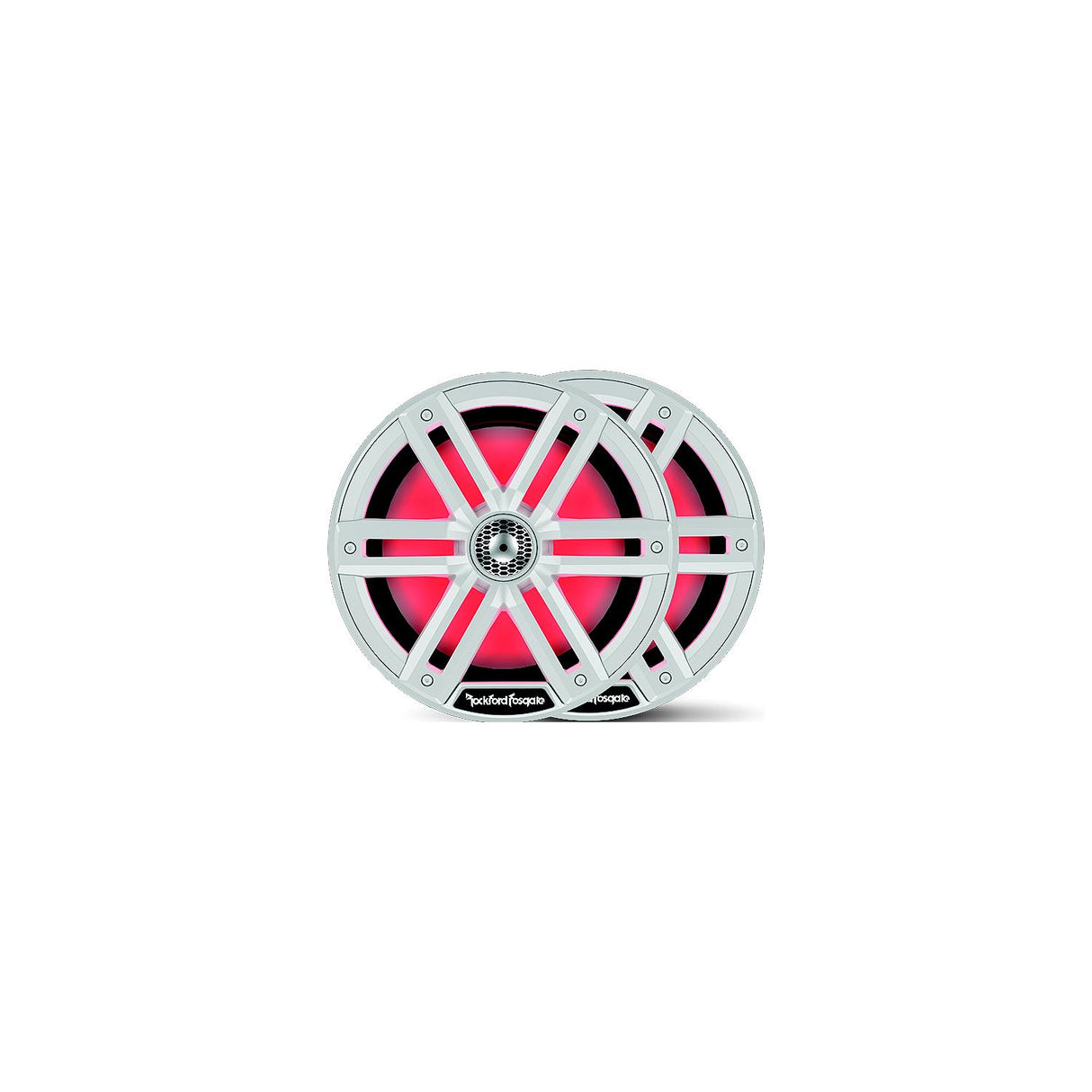 Rockford Fosgate M28 Color Optixâ¢ Marine 2-Way Speakers, 8" White / Stainless - M2-8