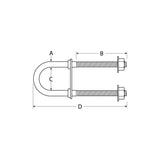 ATTWOOD Bow Eye U-Bolt 1/2"-13 x 3-1/4" - 3392-3 - official Attwood product image 2