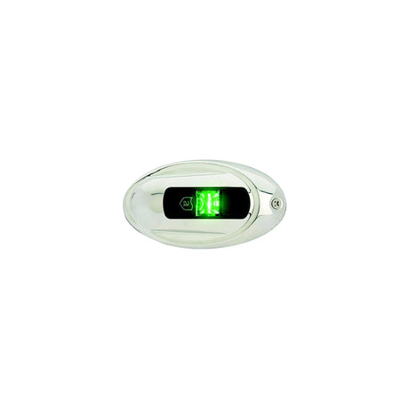 Attwood LightArmor Vertical Surface Mount Navigation Light - Oval - Starboard (green) - Stainless Steel - 2NM [NV4012SSG-7] - official Attwood product image 2