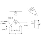 ATTWOOD Flat Gas Spring Mounting Bracket Ball Pem Forward 2 Holes Stainless Steel - SL40SSP3-7 - official Attwood product image 3
