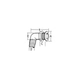 T-H Marine Brite Plate Chrome Plated 90 Degree Thru Hull For Hose - TH7590CPDP - official T-H Marine product image 3