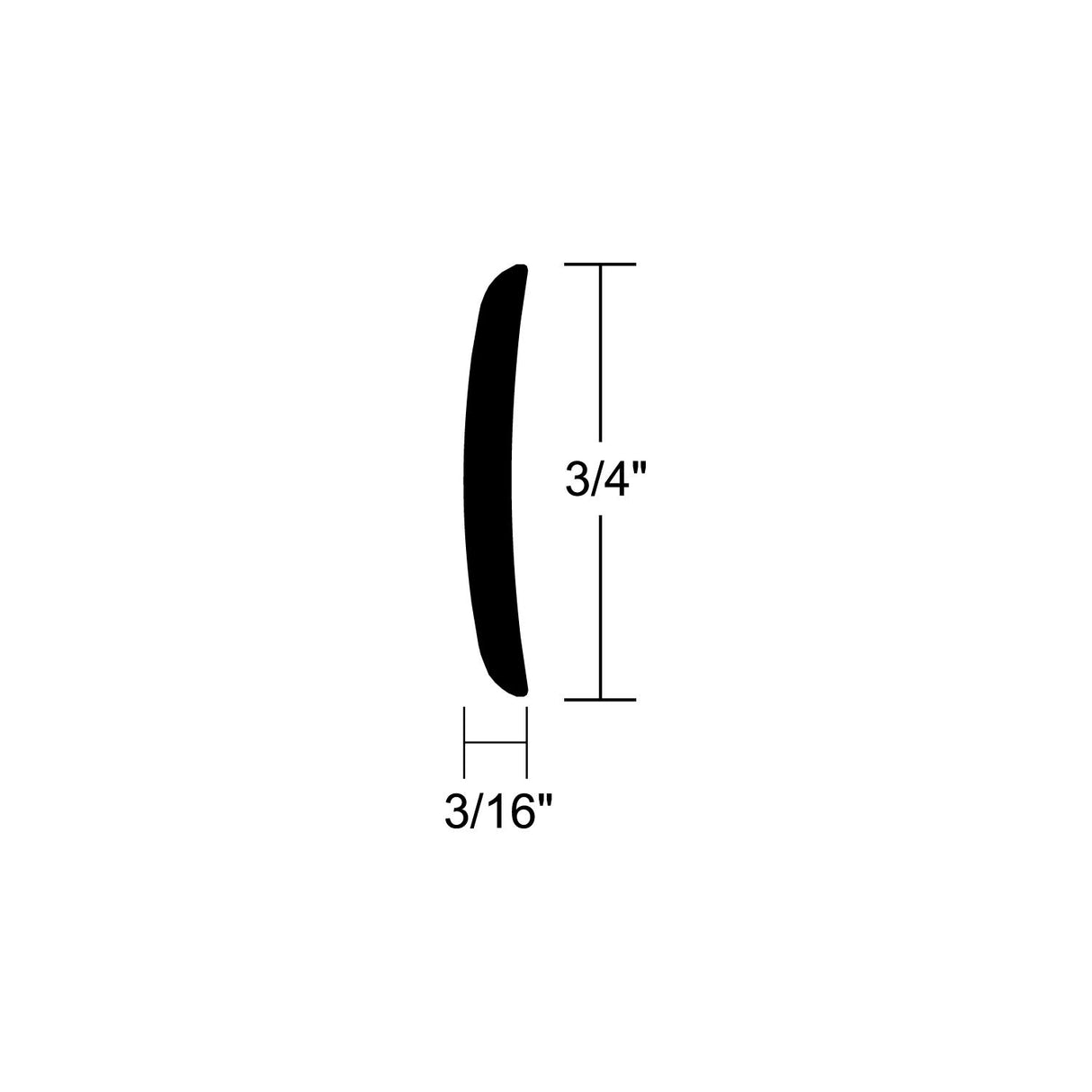 Taco Metals Taco A510104TAL12DA Alum Edge Trim 3/16 X 3/4 - A51-0104TAL12D-A