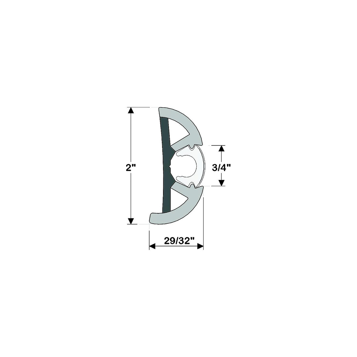 TACO SuproFlex Rub Rail Kit - Black w/Flex Chrome Insert - 2"H x 29/32"W x 80'L [V11-9990BBK80-2] - official TACO Marine product image 2
