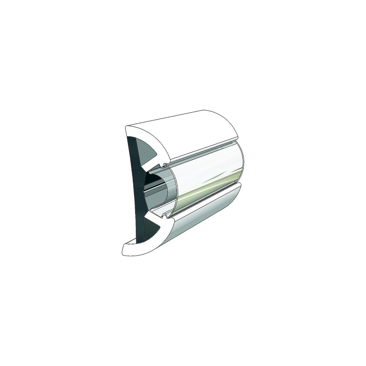 Taco Metals Taco V119990WCM602 Suproflex Rub Rail Kit, Medium, 60', White/Chrome - V11-9990WCM60-2 - official TACO Marine product image 3