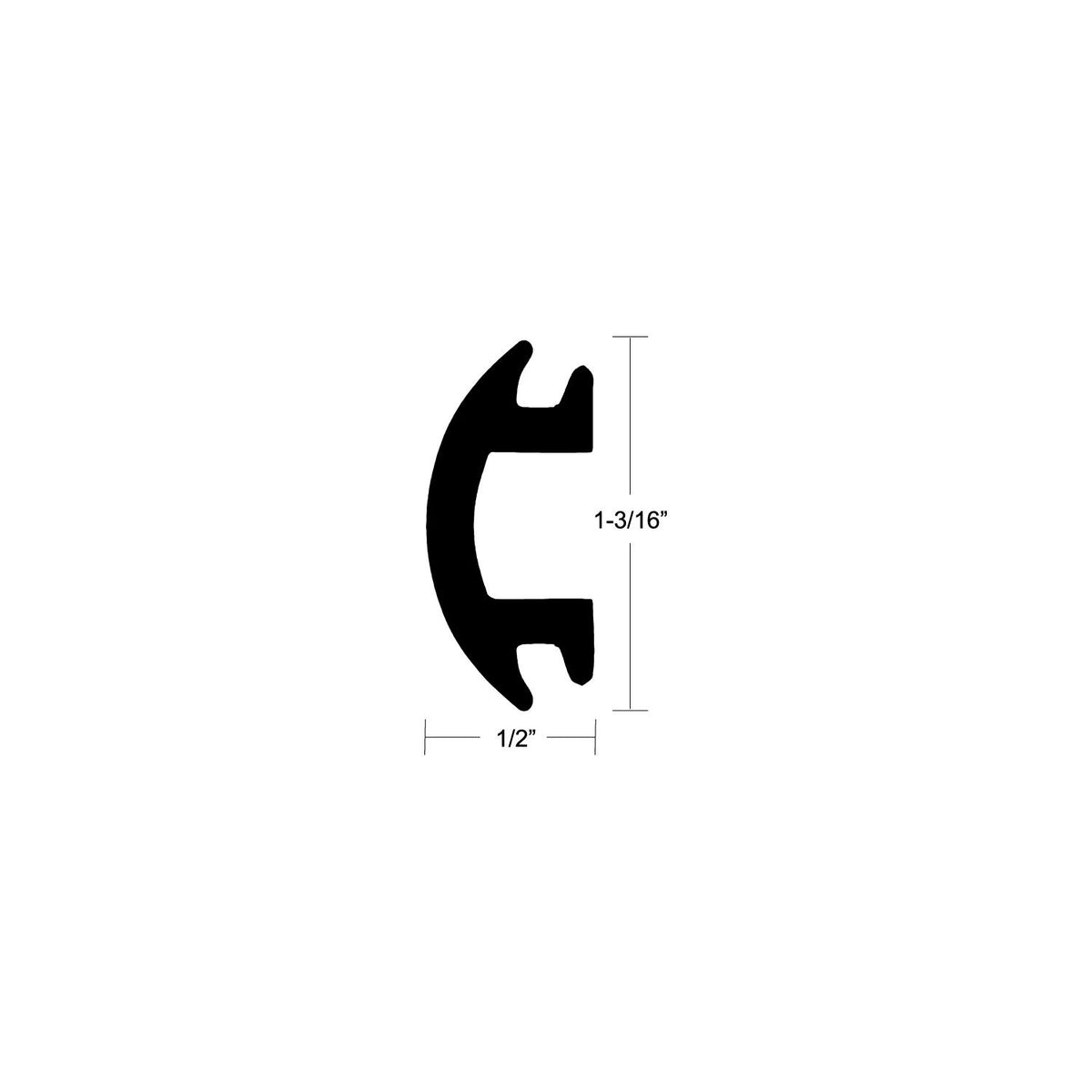 TACO 70 Flexible Black Rub Rail Insert 1-3/16" x 1/2" [V12-4144BKA70-1] - official TACO Marine product image 3