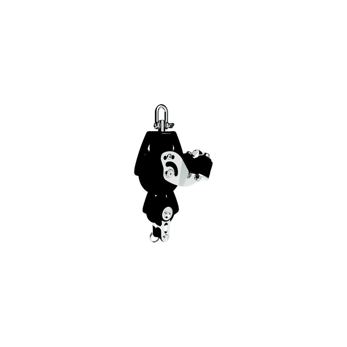 Lewmar 50MM Fiddle Block W/Cam & Becket, Black, 1/4" - 3/8" Line - 2020209459