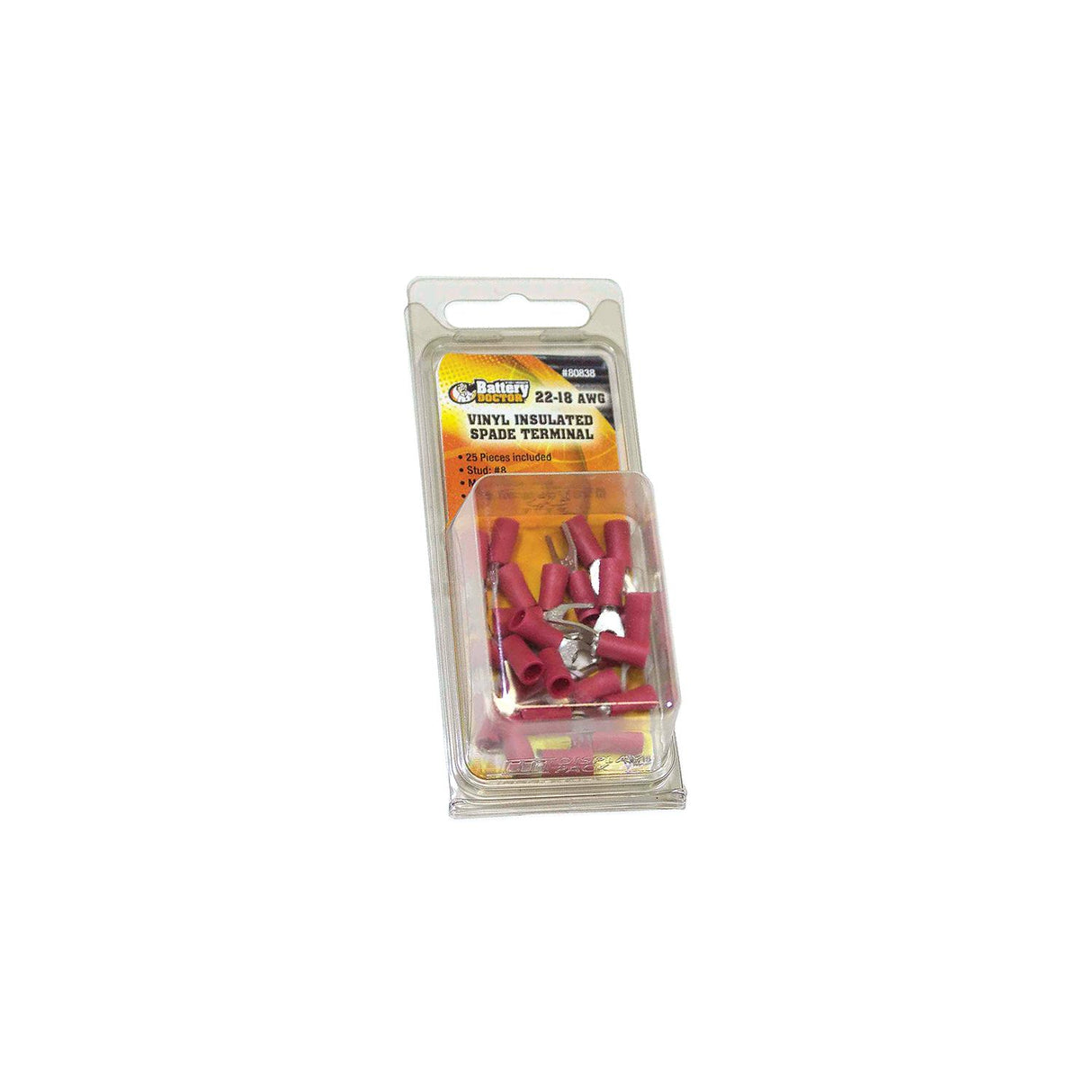 Wirthco Battery Doctor Red Vinyl Insulated Spade Terminal, 16-14 AWG, 25/Pk. - 80838