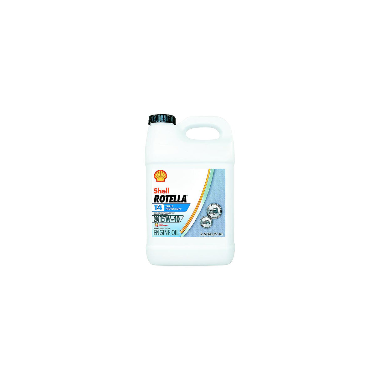 Shell Oil Shell 550045127 Rotella® T4 Triple-Protection® Heavy-Duty Diesel Motor Oil, 15W-40, 2.5 Gal. - 550045127