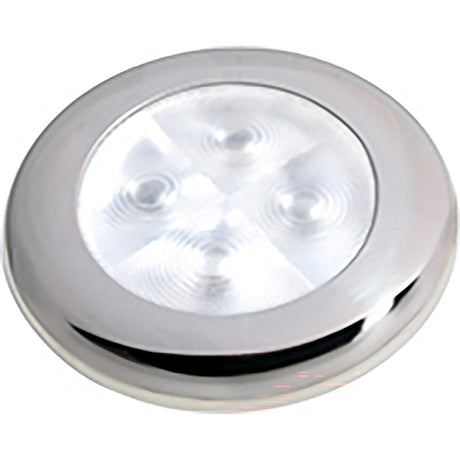 Hella Marine Slim Line LED 'Enhanced Brightness' Round Courtesy Lamp - White LED - Stainless Steel Bezel - 12V [980500521] - official Hella Marine product image 3