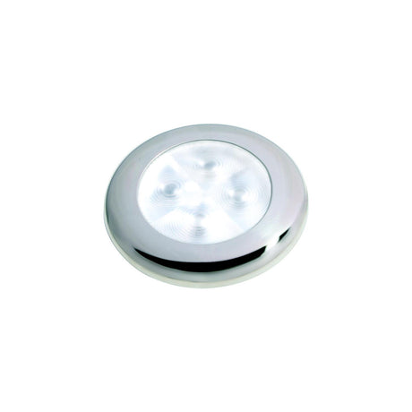 Hella Marine Slim Line LED 'Enhanced Brightness' Round Courtesy Lamp - White LED - Stainless Steel Bezel - 12V [980500521] - official Hella Marine product image 4