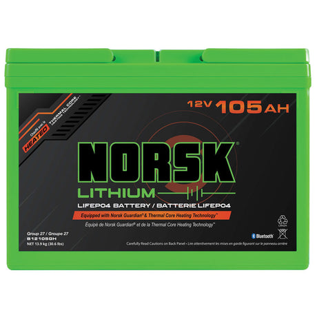 Norsk Lithium Iron Phosphate (LiFePo4) 12V Standard Battery - 105 AH - B12105GH - image 1