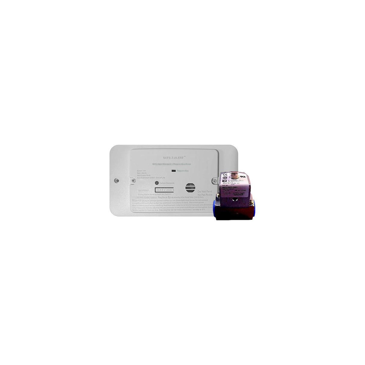 MTI Industries Safe-T-Alert 25742RWTTRKIT 25 Series - Dual Propane/LP And Carbon Monoxide Alarm w/Trim Ring & Solenoid, White - image 1