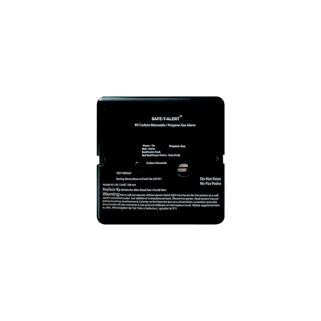 MTI Industries Safe t Alert 45 Series - Dual Carbon Monoxide / Propane Alarm, Black - 45-742-BL - image 1
