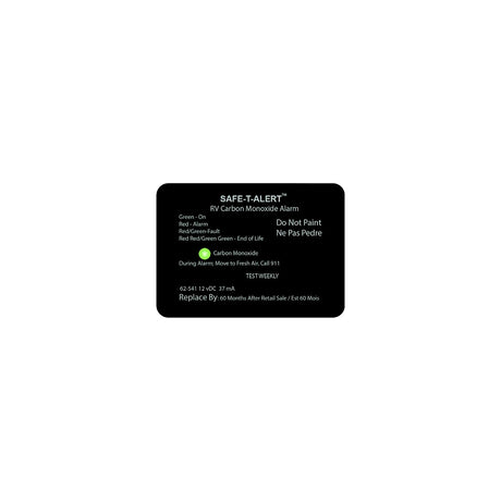 Safe-T-Alert 62 Series Carbon Monoxide Alarm - 12V - RV Surface Mount - Black [62-541-BL] - official Safe-T-Alert product image 2