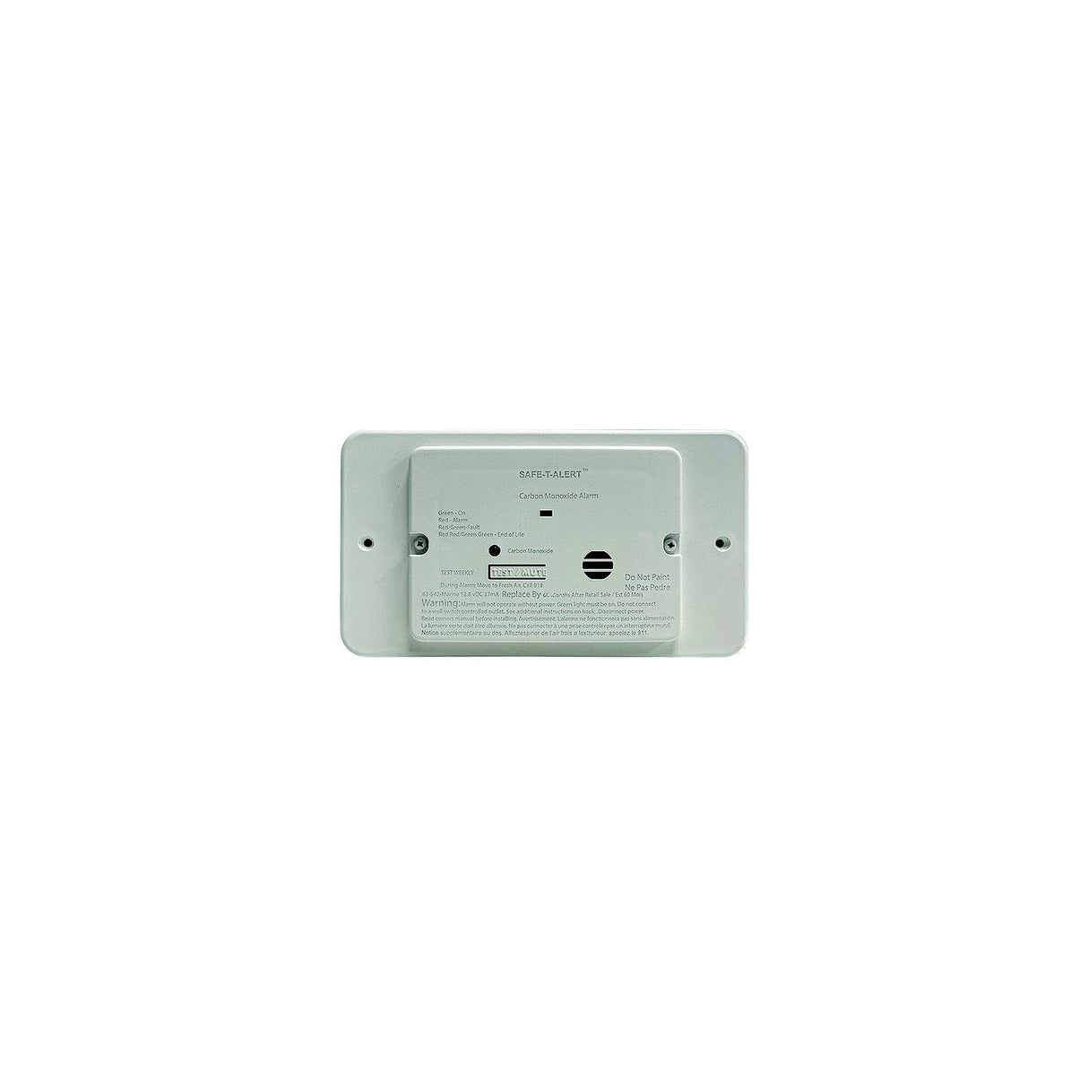Safe-T-Alert 62 Series RV Carbon Monoxide - White - Flush Mount - 12V w/Trim Ring [62-542-TR-WT] - official Safe-T-Alert product image 2