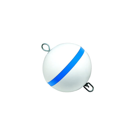 Taylor Made Products Taylor Traditional Sur-Moor Mooring Buoy - White With Blue Reflective Striping - 2020108659