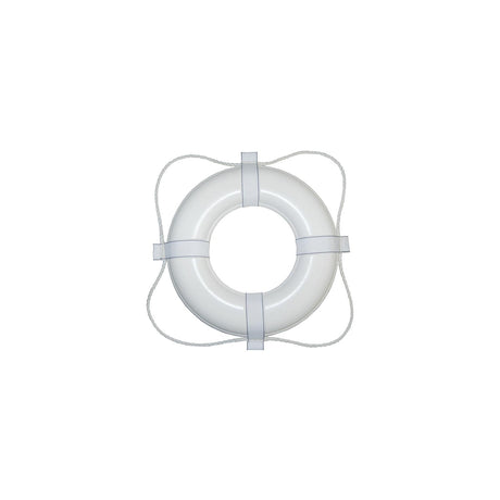 Taylor Made Products Taylor Vinyl Coated Foam Life Ring, 20" White w/White Rope, 6/case - 2020122283