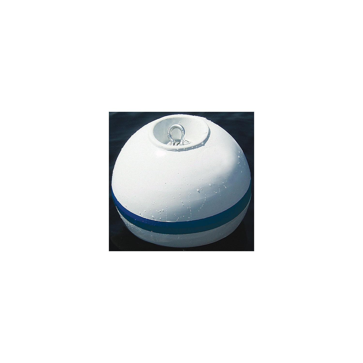 Taylor Made Products Taylor Sur-Moor Shackle Buoy - White With Blue Reflective Striping - 2020108672