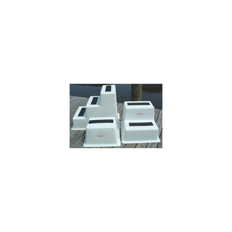 Taylor Made Products Taylor StepSafe Single Tread Dock Step 22" L x 18" W x 11.5" H - White With Black Non-Slip Pad