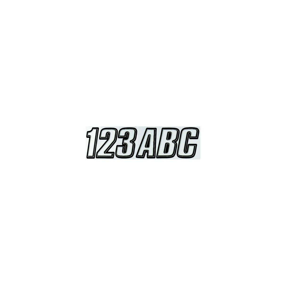 Hardline Products Hardline Series 800 Registration Kit, Block Style Solid Body With Bevel Effect, Contrasting Outline (Includes 4 Sets of 3" A-Z, 0-9) - 800CLBLK