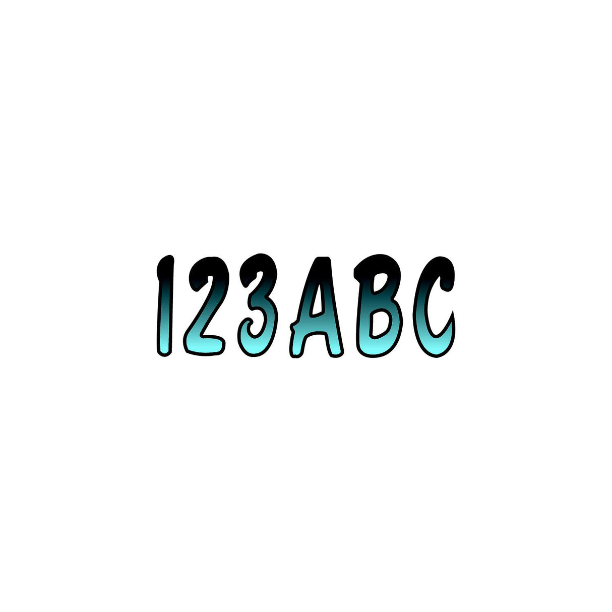 Hardline Products Hardline Series 200 Registration Kit, Cursive Font With Top to Bottom Color Gradations (Includes 4 Sets of 3" A-Z, 0-9) - BJBKG200