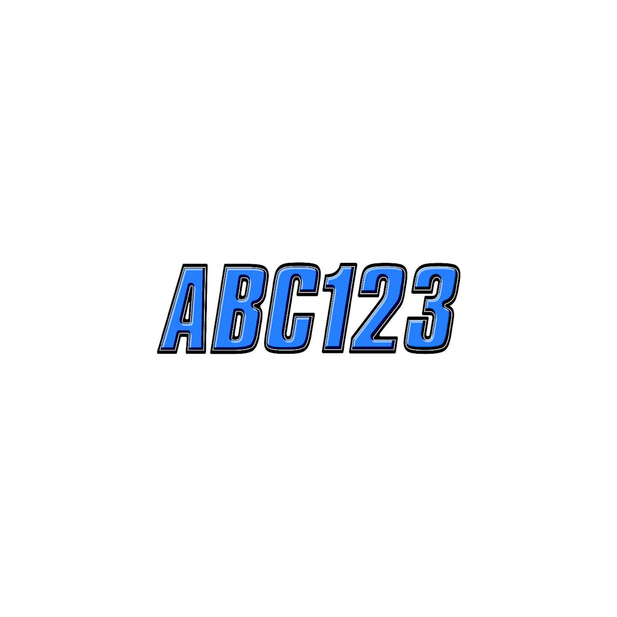 Hardline Products Hardline Series 800 Registration Kit, Block Style Solid Body With Bevel Effect, Contrasting Outline (Includes 4 Sets of 3" A-Z, 0-9) - BLBLK800