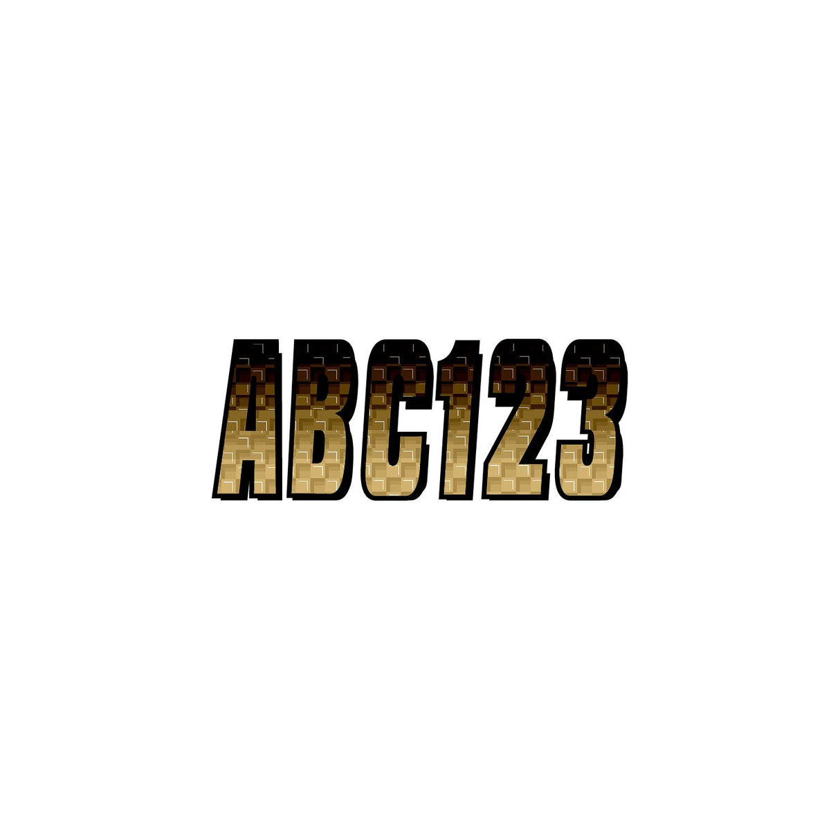 Hardline Products Hardline Series 300 Registration Kit, Carbon Fiber With Block Font and Top to Bottom Color Gradations (Includes 4 Sets of 3" A-Z, 0-9) - BRBKG300