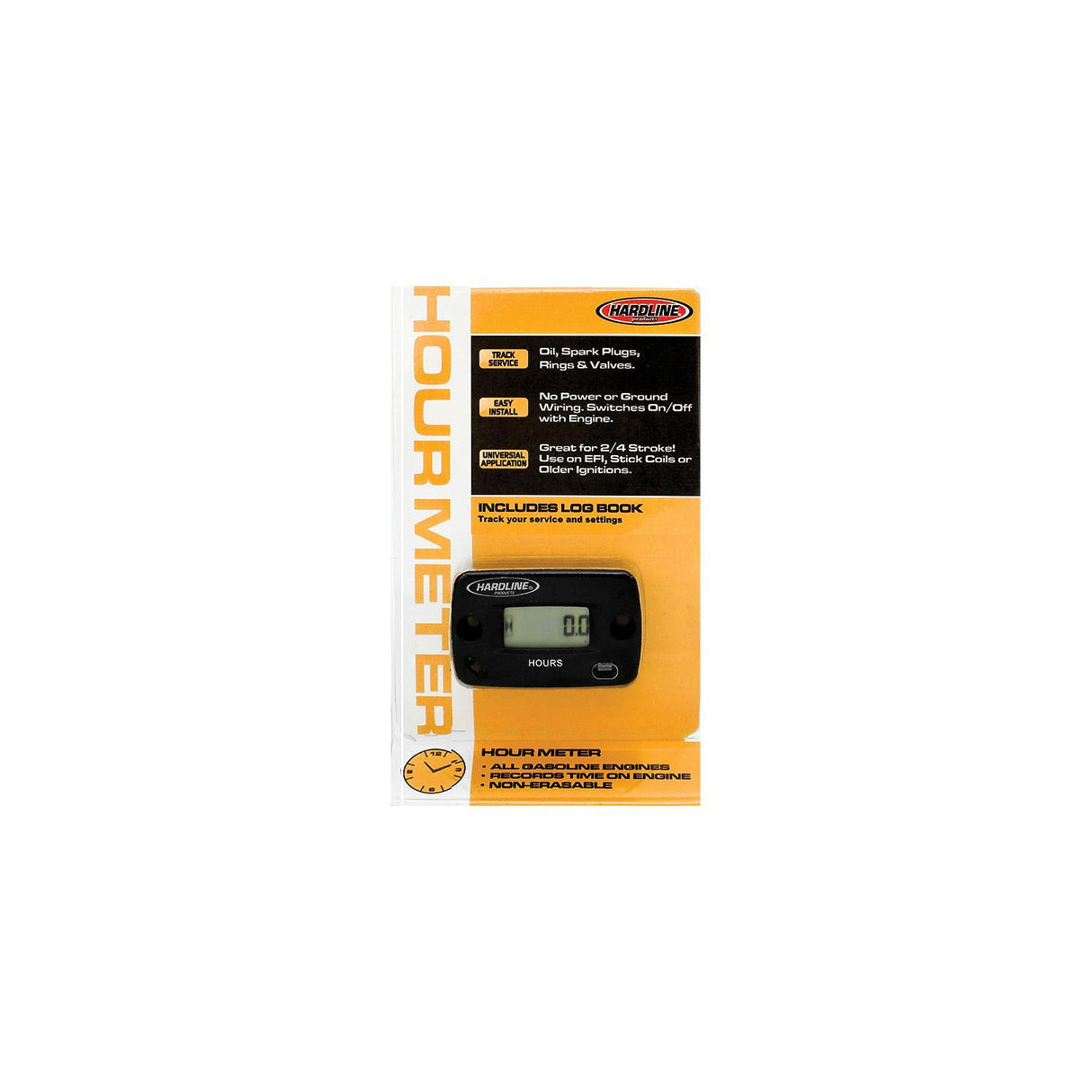 Hardline Products Hardline HR80632 Hourmeter Any Gas Engine, 2-1/8" L x 1-1/2" W x 5/8" H - HR-8063-2