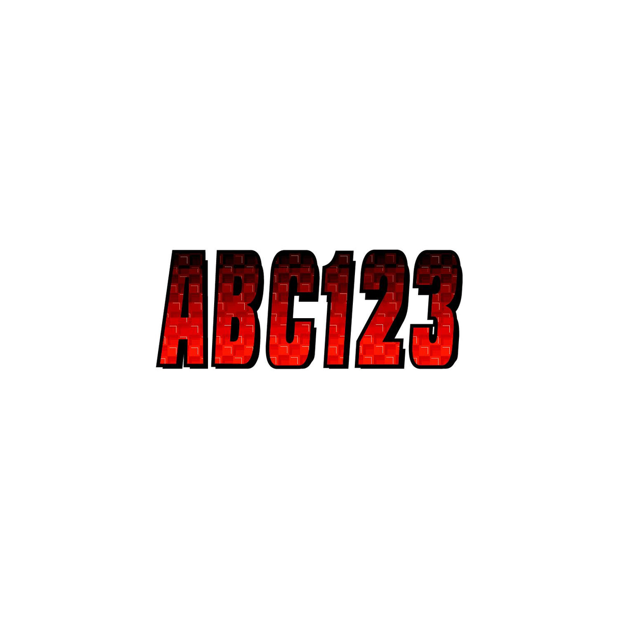 Hardline Products Hardline Series 300 Registration Kit, Carbon Fiber With Block Font and Top to Bottom Color Gradations (Includes 4 Sets of 3" A-Z, 0-9) - REBKG300