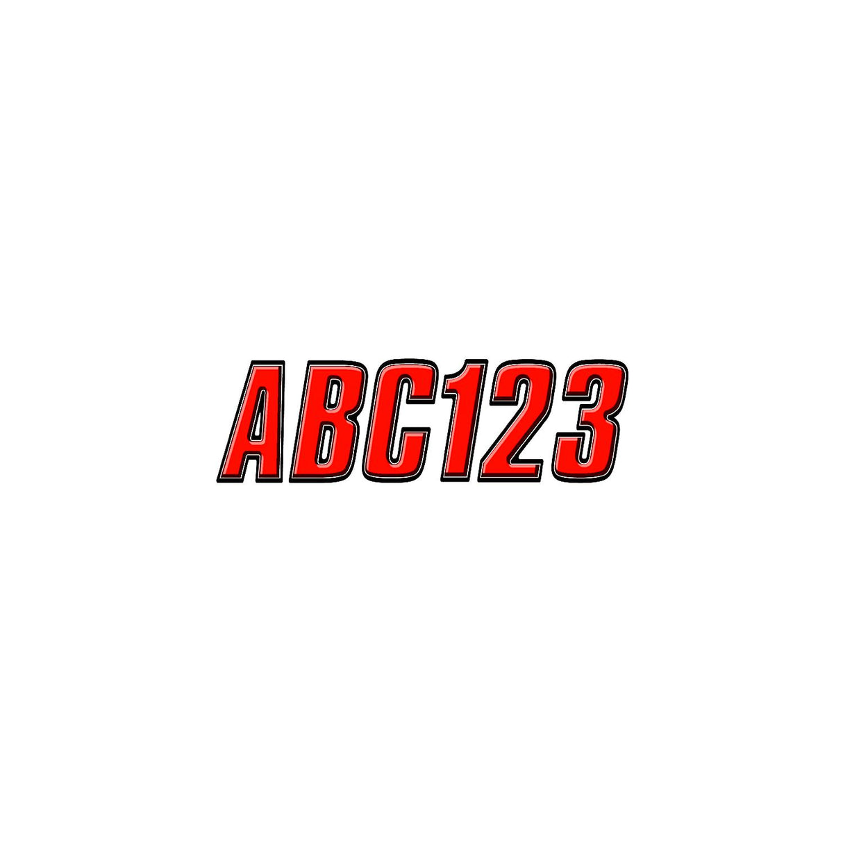 Hardline Products Hardline Series 800 Registration Kit, Block Style Solid Body With Bevel Effect, Contrasting Outline (Includes 4 Sets of 3" A-Z, 0-9) - REBLK800