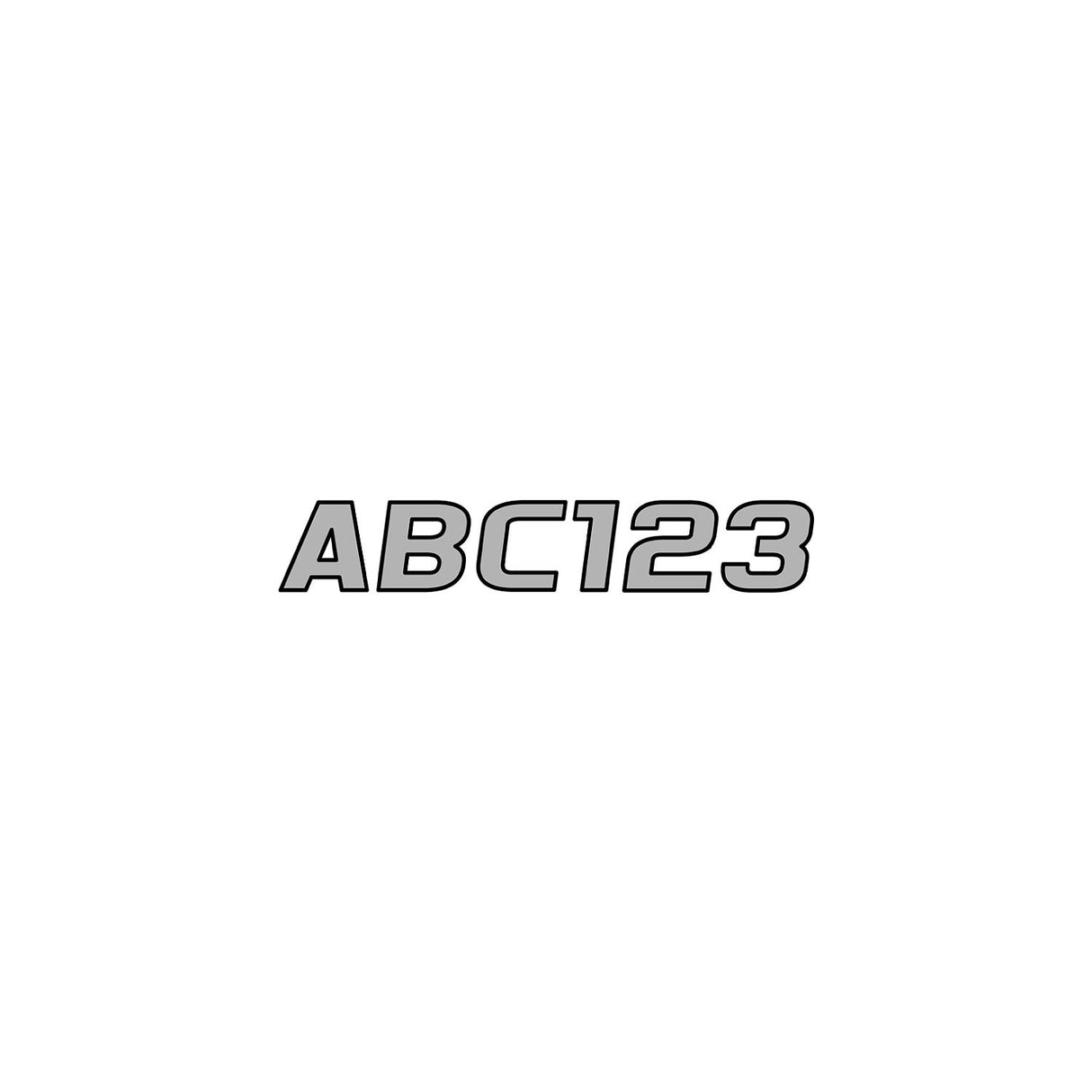 Hardline Products Hardline Series 700 Registration Kit, Solid Fill Colors With Black Outlines and Slanted European Font (Includes 4 Sets of 3" A-Z, 0-9) - SIBLK700