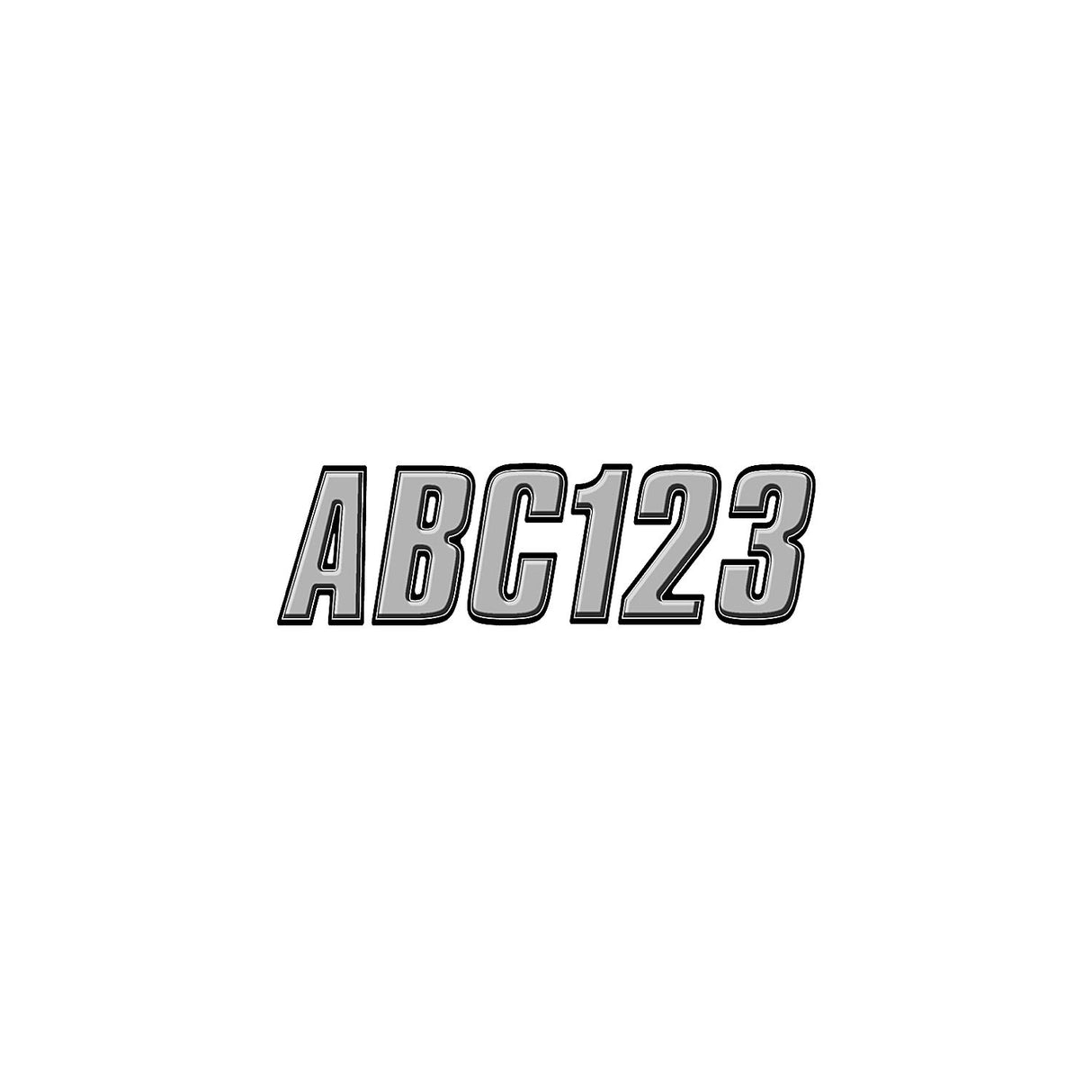 Hardline Products Hardline Series 800 Registration Kit, Block Style Solid Body With Bevel Effect, Contrasting Outline (Includes 4 Sets of 3" A-Z, 0-9) - SIBLK800