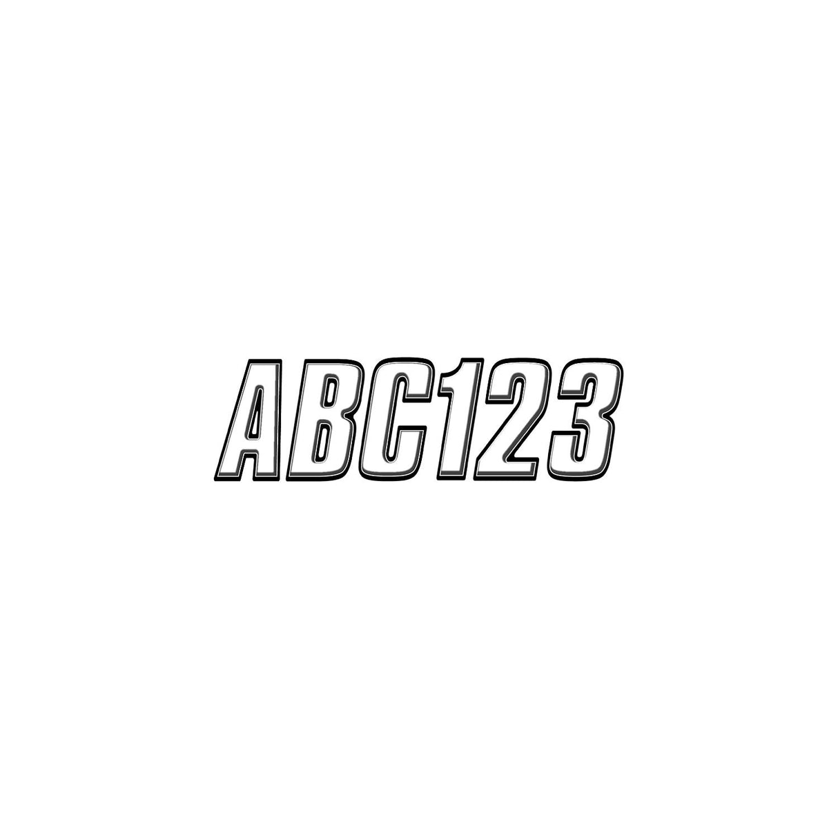 Hardline Products Hardline Series 800 Registration Kit, Block Style Solid Body With Bevel Effect, Contrasting Outline (Includes 4 Sets of 3" A-Z, 0-9) - WHBLK800